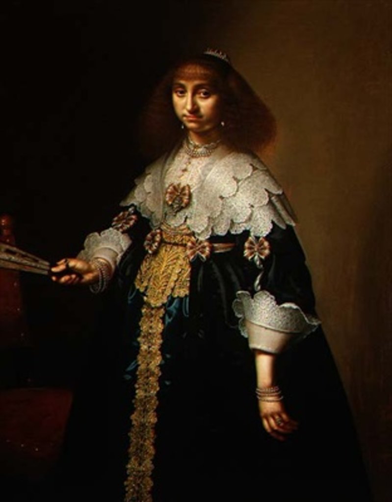 Detail of Portrait of a Lady in an Elaborate Embroidered Costume, 1640 by Hercules Sanders