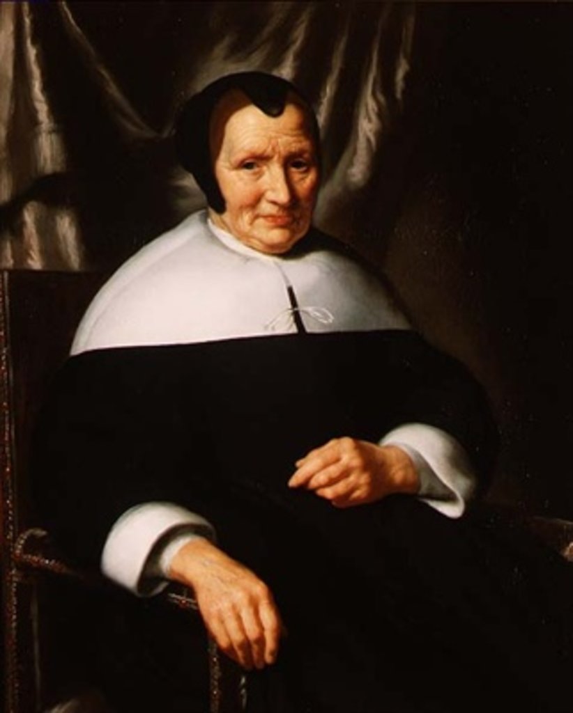 Detail of Portrait of a Lady Seated in an Armchair by Nicolaes Maes