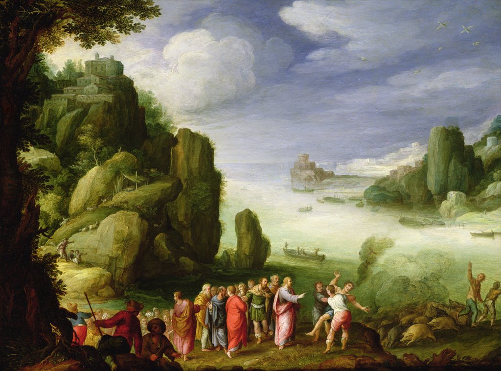 Detail of Christ Healing the Possessed of Gerasa, 1608 by Paul Brill or Bril