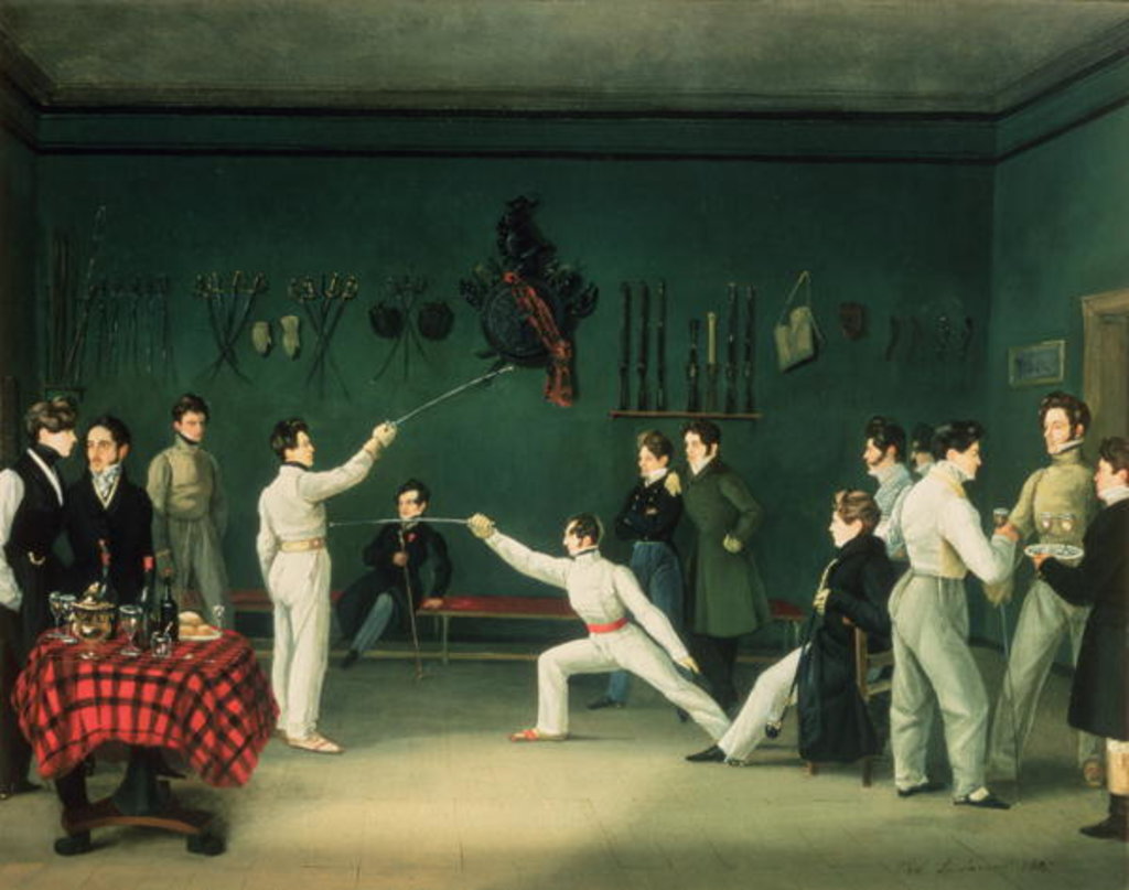 Detail of A Fencing Scene, 1827 by Adolphe Ladurner