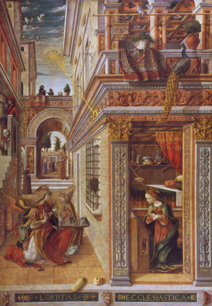 Detail of The Annunciation with St. Emidius, 1486 by Carlo Crivelli