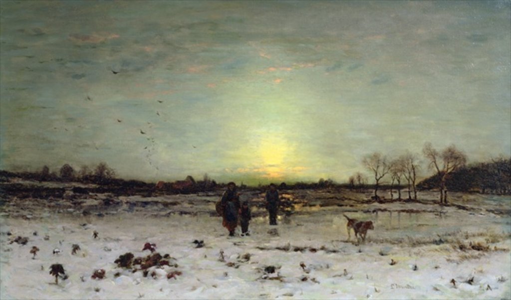 Detail of Winter Landscape at Sunset by Ludwig Munthe