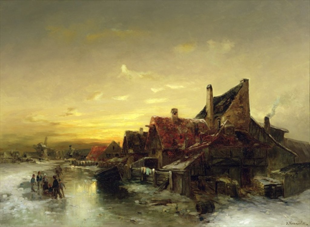 Detail of Children Playing on the Ice by Desire Tomassin