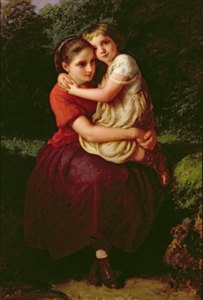 Detail of Sisters, 1868 by Henry Lejeune