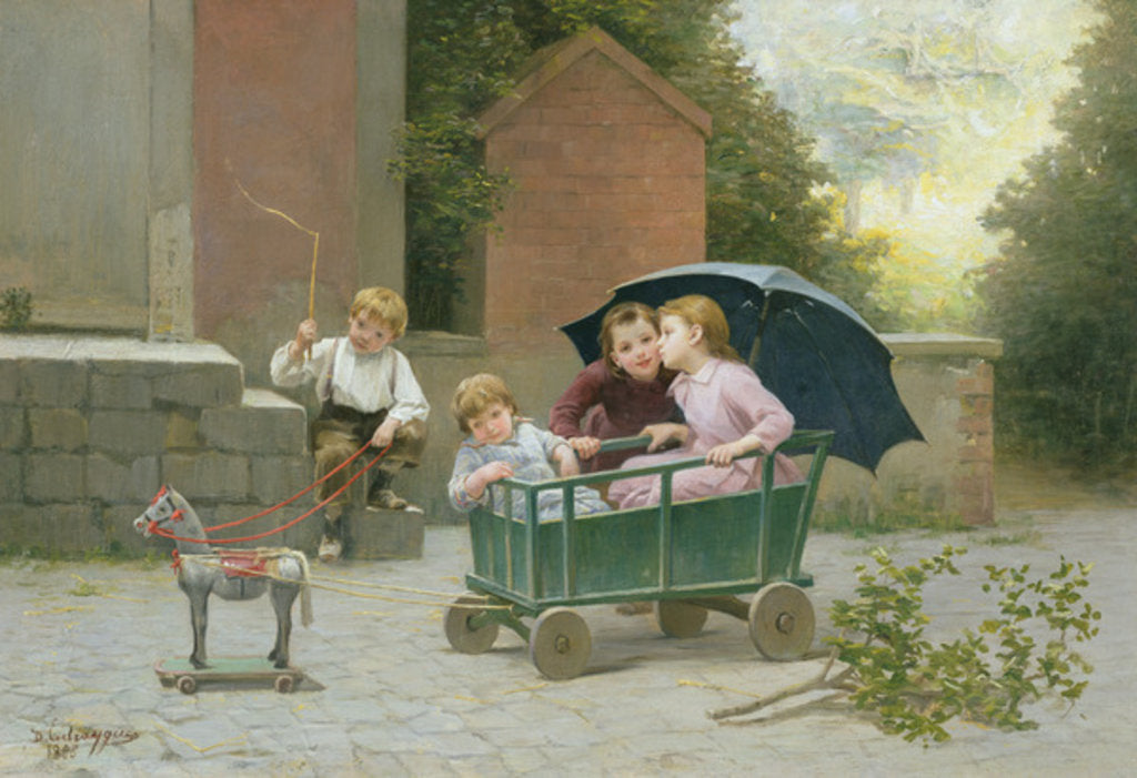 Detail of The Coach Ride, 1888 by Charles-Bertrand D'Entraygues