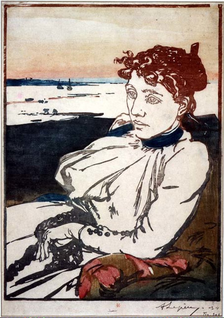 Detail of La Convalescante Mme.Lepere, 1892 by Auguste Lepere