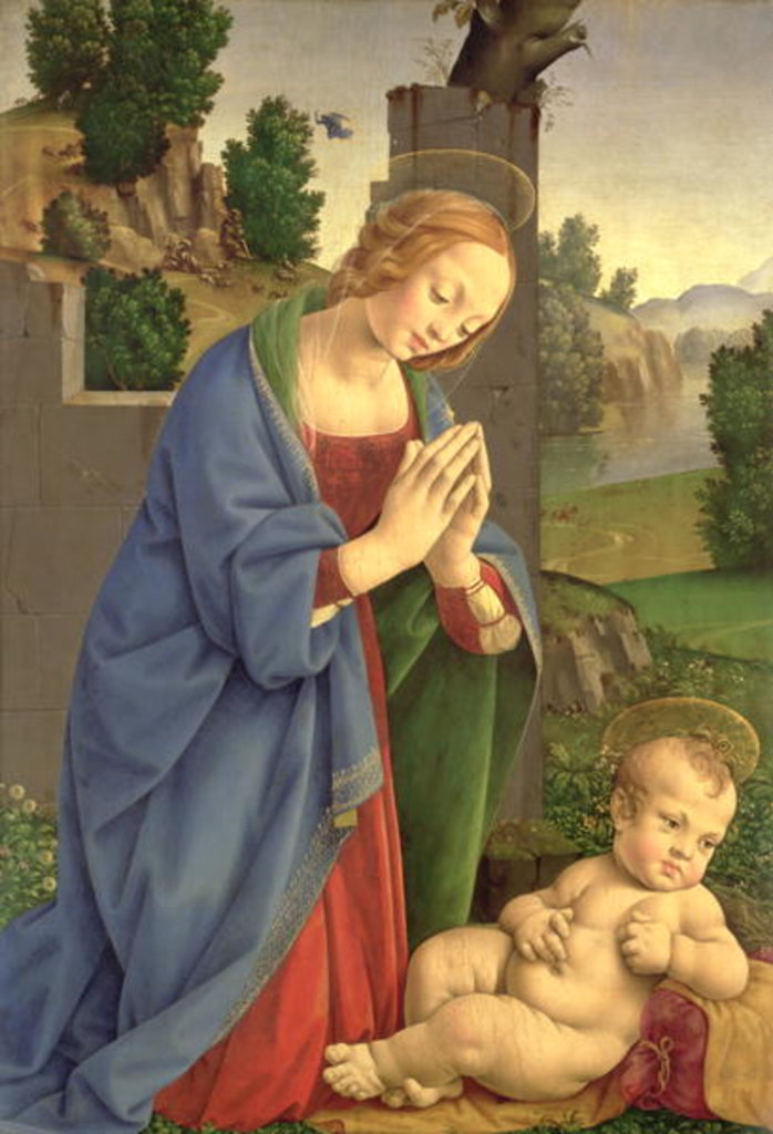 Detail of The Virgin Adoring the Child, 1490-1500 by Lorenzo di Credi