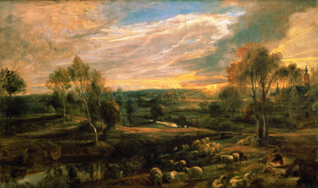Detail of A Landscape with a Shepherd and his Flock, c.1638 by Peter Paul Rubens