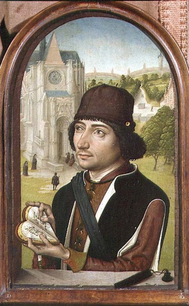 Detail of Portrait of a Young Man, c.1480 by Master of the View of St. Gudule