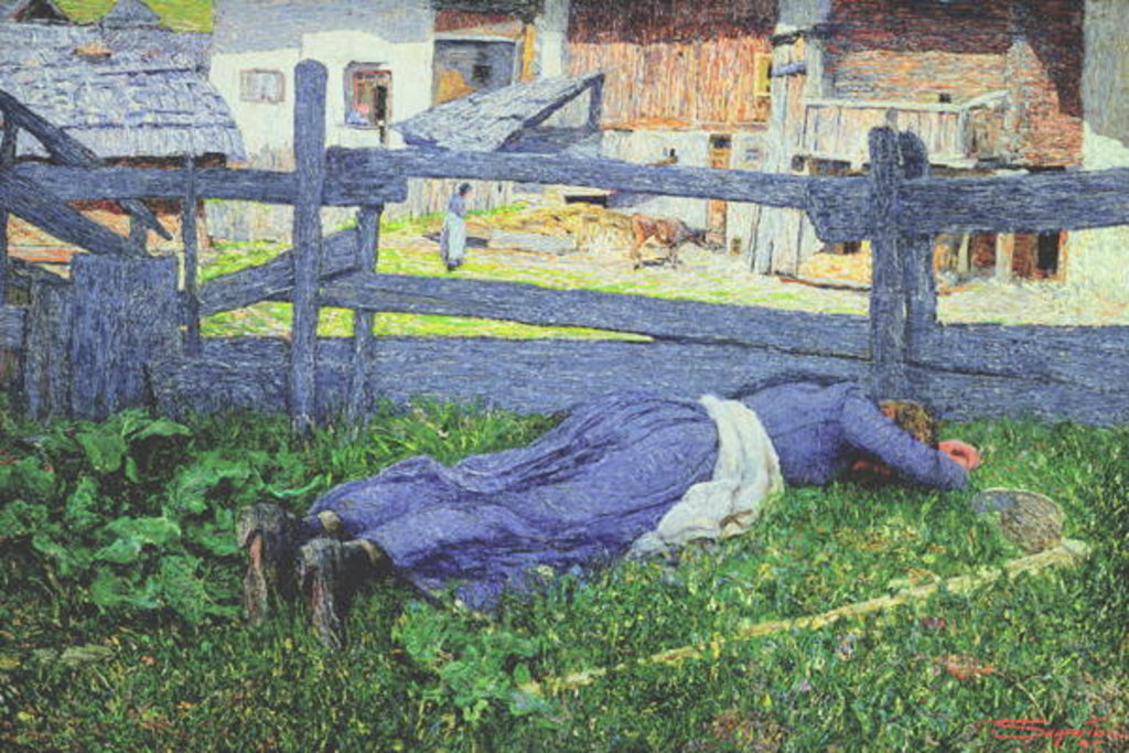 Detail of Rest in the Shade by Giovanni Segantini