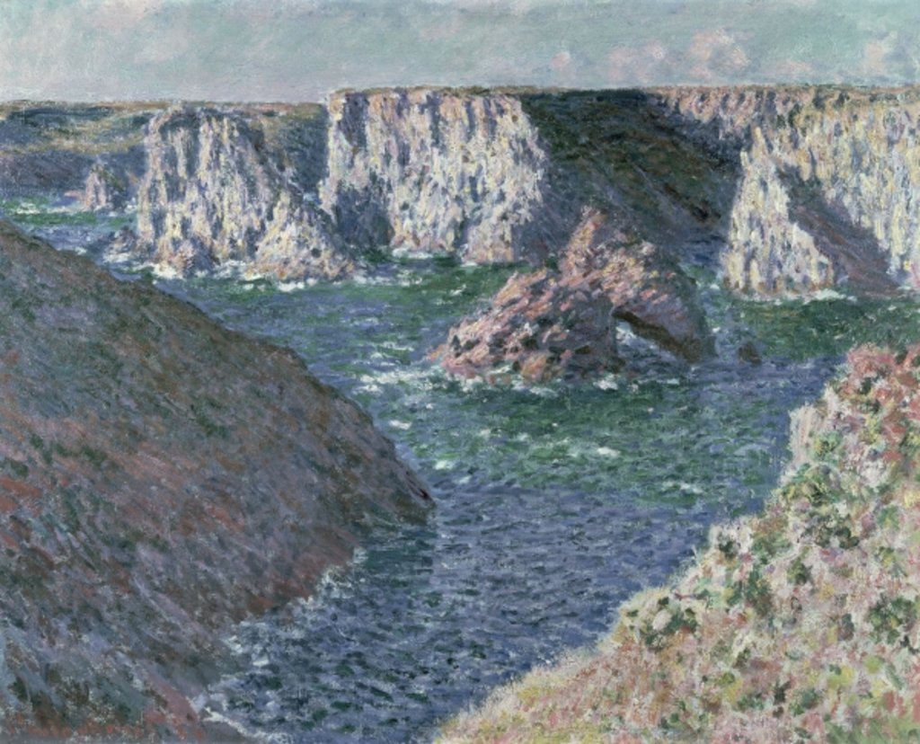 Detail of The Rocks of Belle Ile, 1886 by Claude Monet