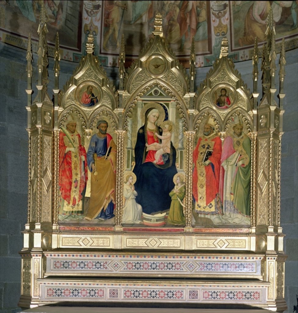 Detail of Madonna and Child with Saints by Bicci di Lorenzo