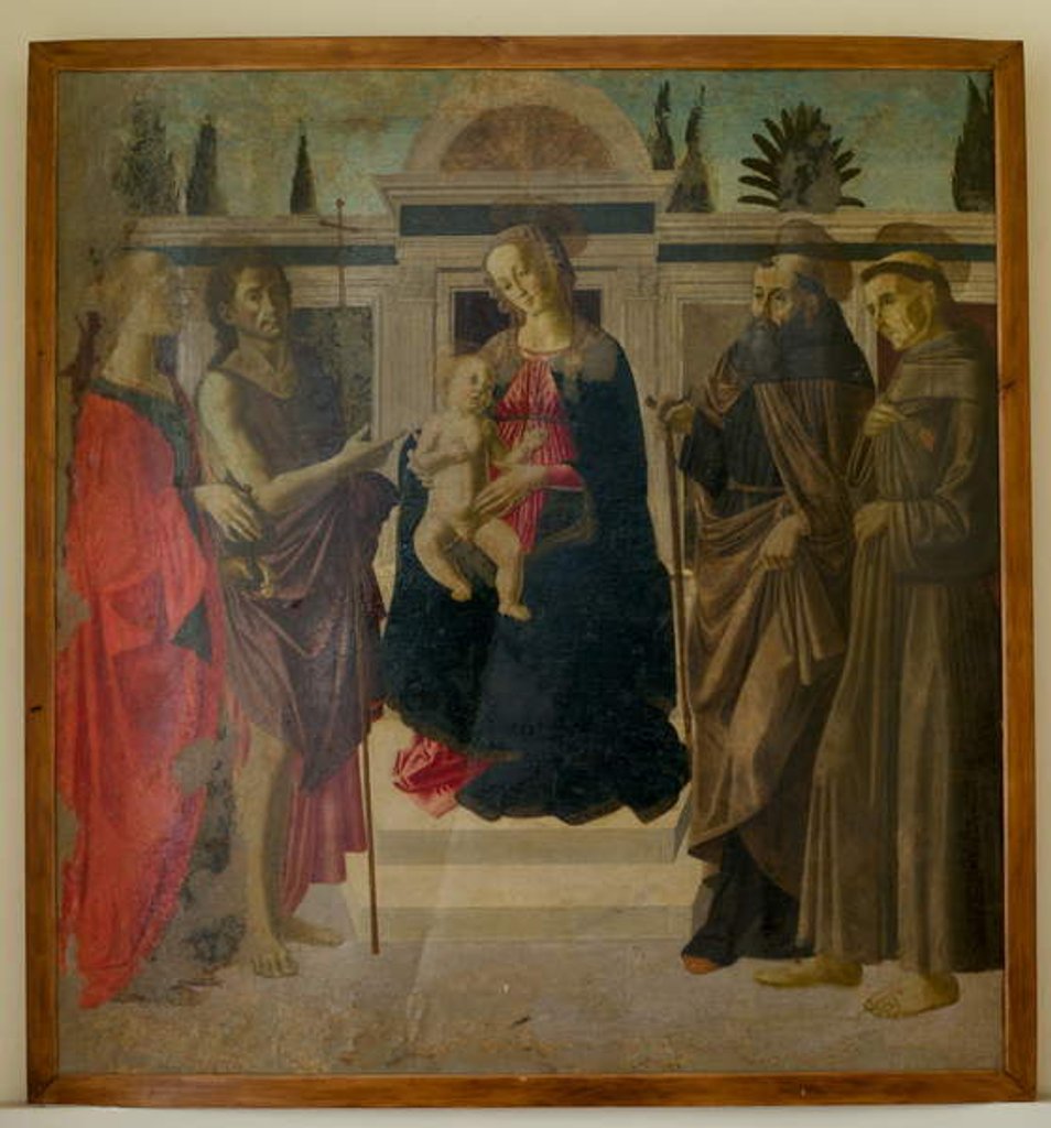 Detail of Madonna and Child with Mary Magdalene, John the Baptist, St Zenobius and St Francis by Francesco Botticini