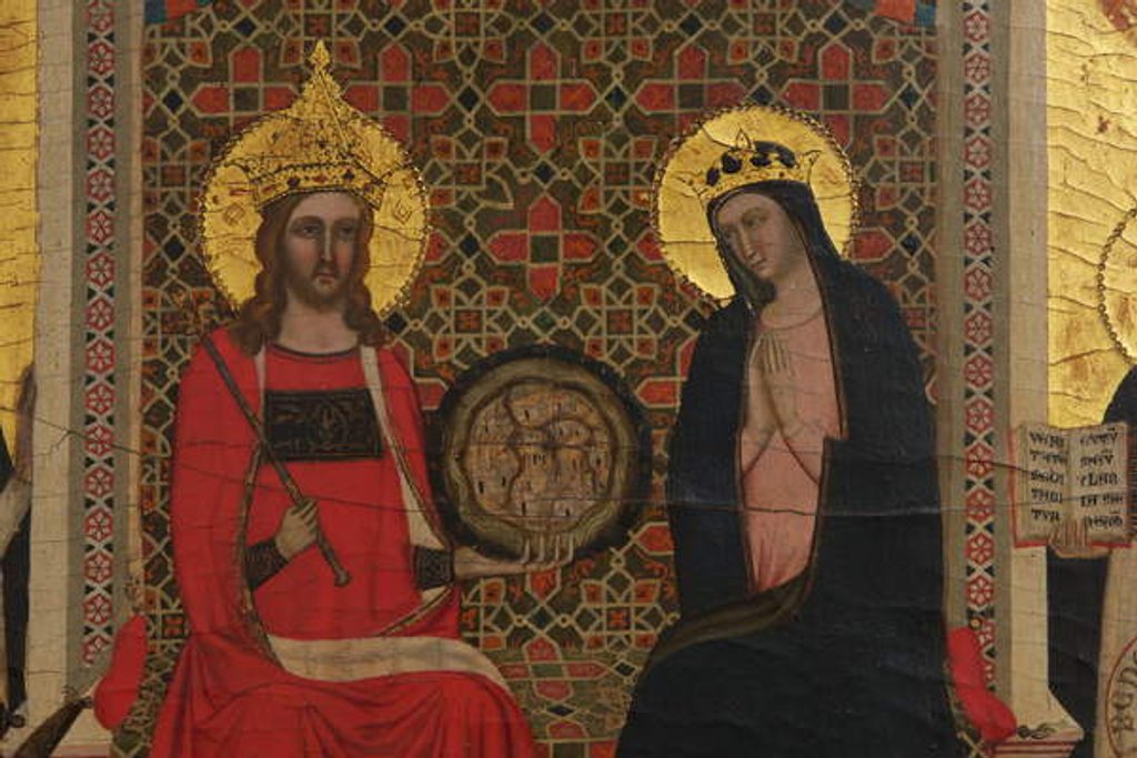 Detail of Detail of the Virgin, Christ and 17 Saints by Master of the Dominican Effigies