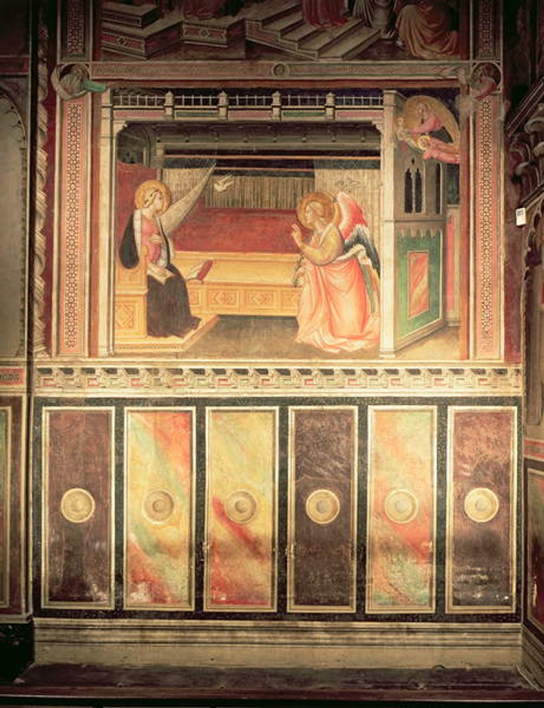 Detail of Annunciation, in the Cappella del Sacro Cingolo by Agnolo Gaddi
