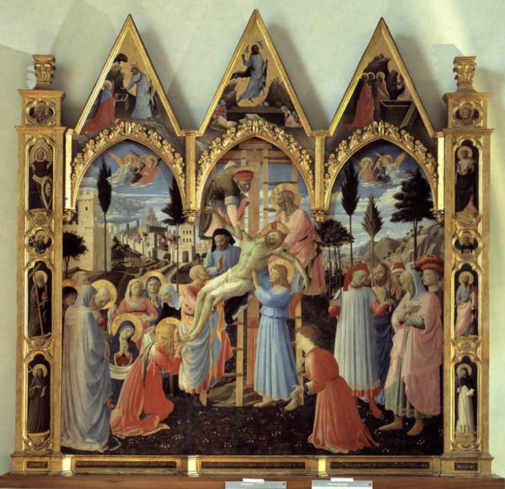 Detail of The deposition of the cross or Pala di Santa Trinita by Fra (c.1387-1455) Angelico