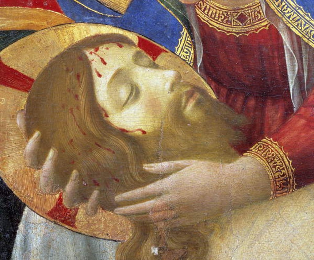 Detail of Altarpiece: Deploration or lamentation on the dead Christ by Fra (c.1387-1455) Angelico