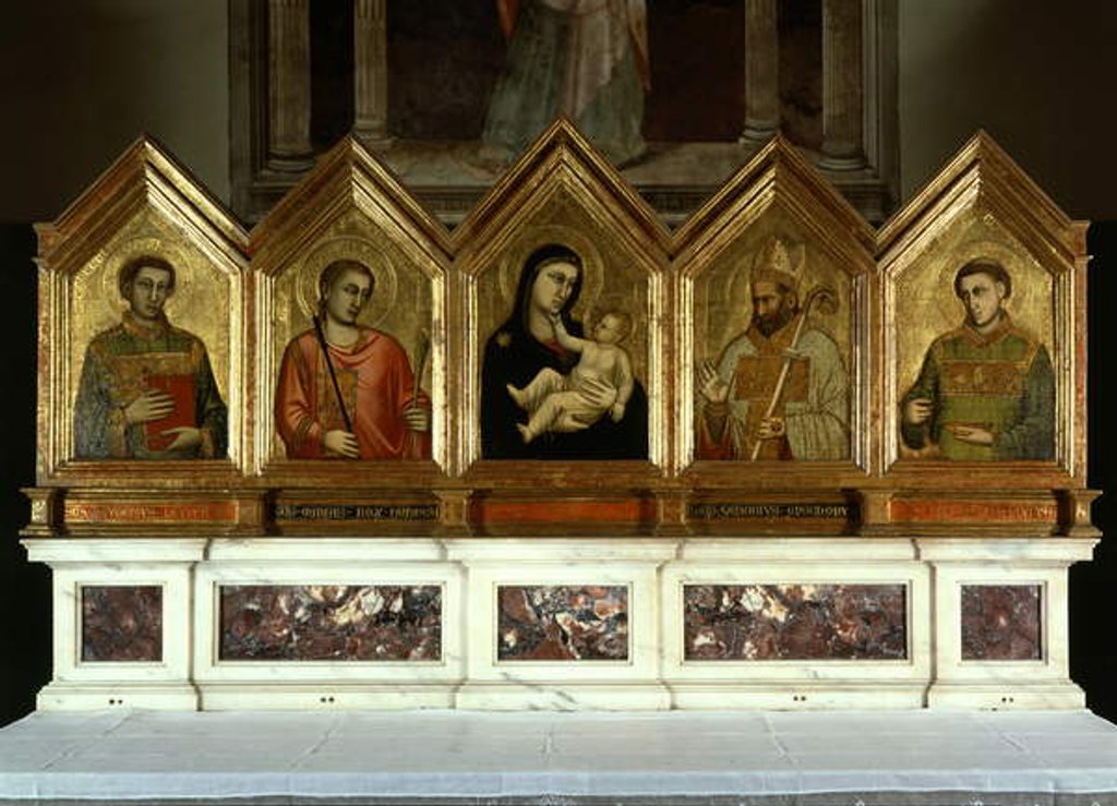 Detail of Madona and child with Saints, Polyptyque of Santa Reparata by Giotto