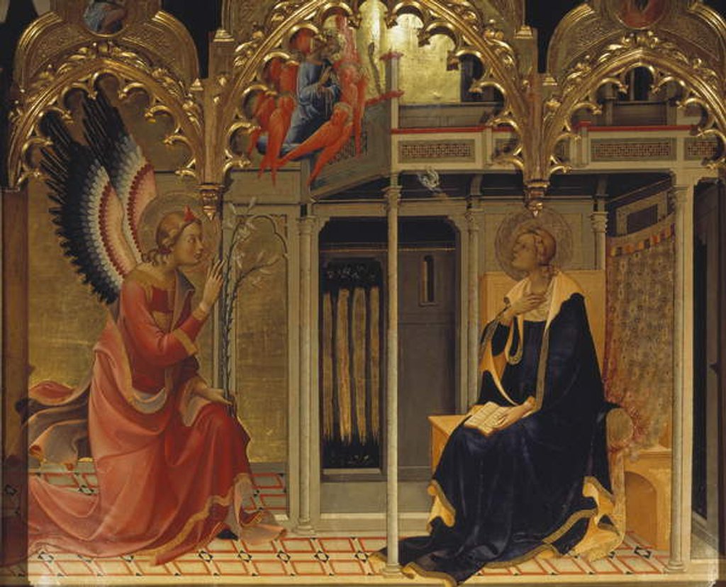 Detail of The Annunciation by (c.1370-1425) Lorenzo Monaco