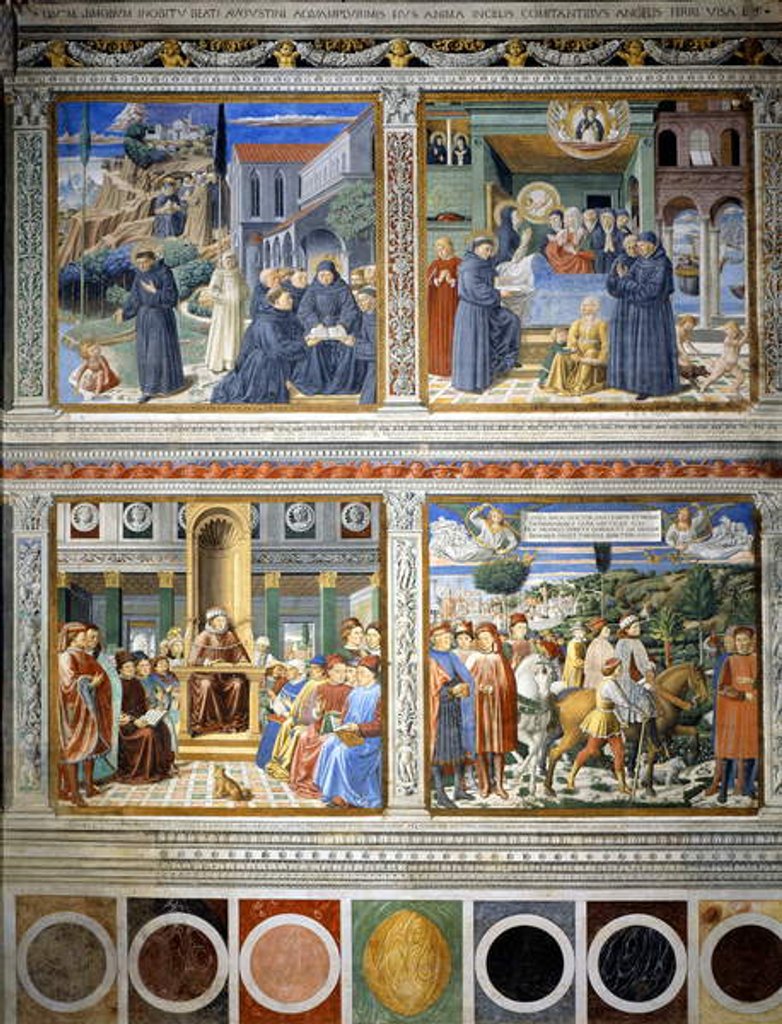 Detail of Fresco about Augustine's life - 1464-1465 by Benozzo di Lese di Sandro Gozzoli