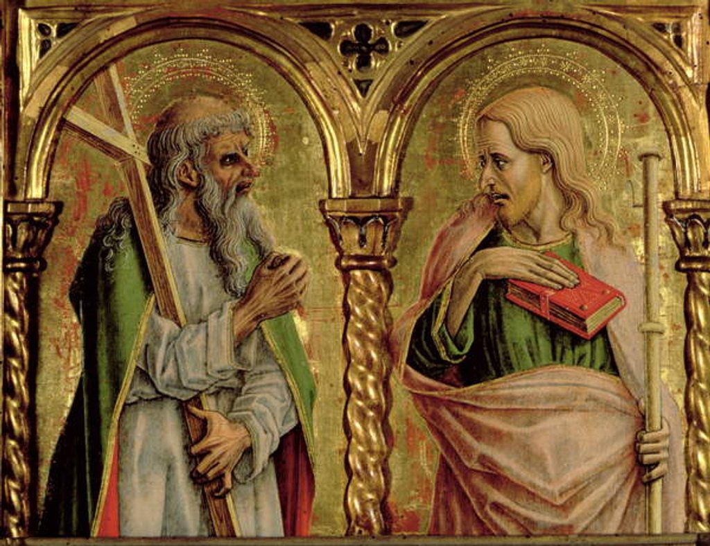 Detail of St. Andrew and St. James the Greater, detail from the Sant'Emidio polyptych, 1473 by Carlo Crivelli