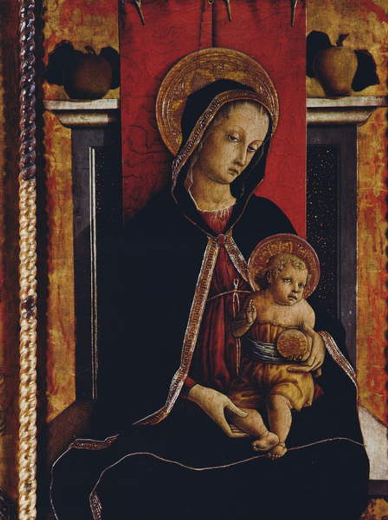 Detail of Madonna and Child, detail from the San Silvestro polyptych, 1468 by Carlo Crivelli