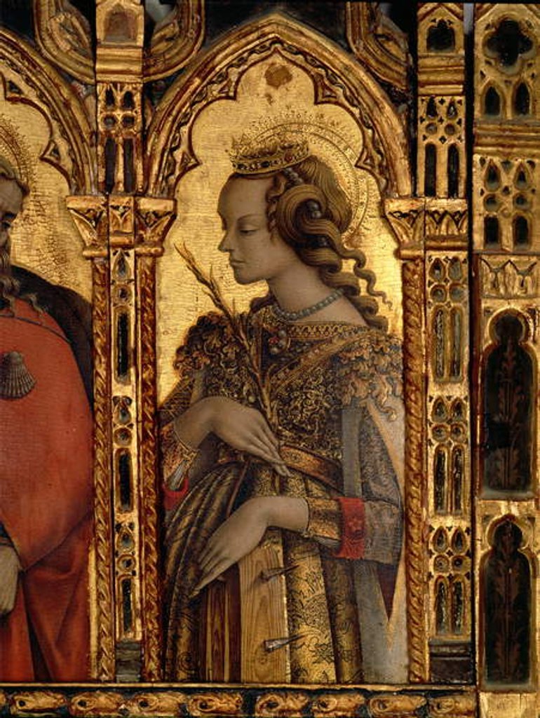 Detail of St. Catherine of Alexandria by Carlo Crivelli