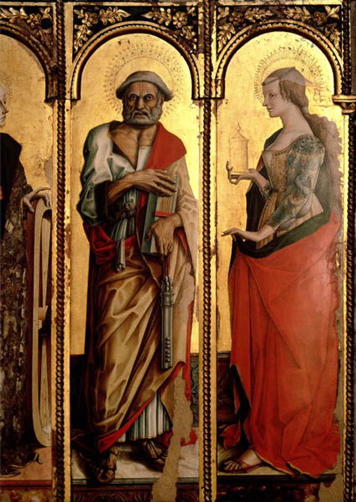 Detail of St. Peter and St. Mary Magdalene by Carlo Crivelli