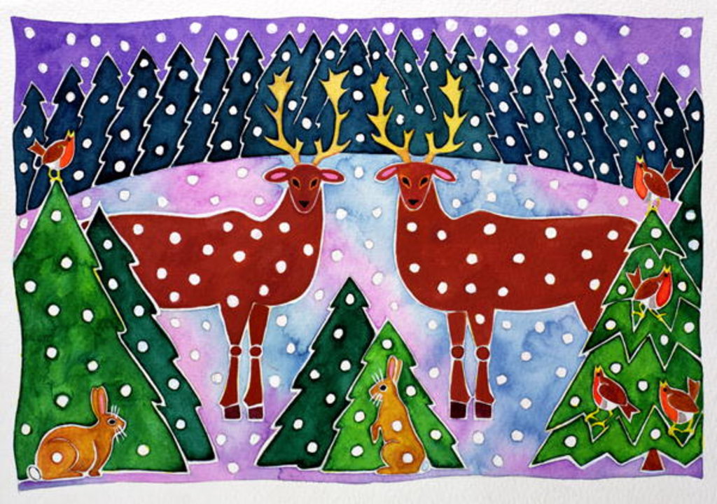 Detail of Reindeer and Rabbits by Cathy Baxter
