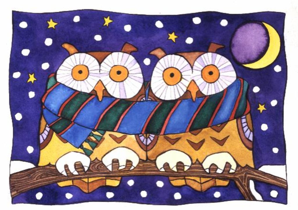 Detail of Owls by Night by Cathy Baxter