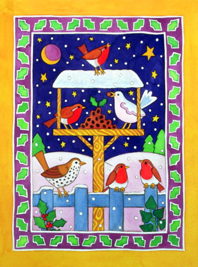 Detail of Christmas Feast for the Birds by Cathy Baxter