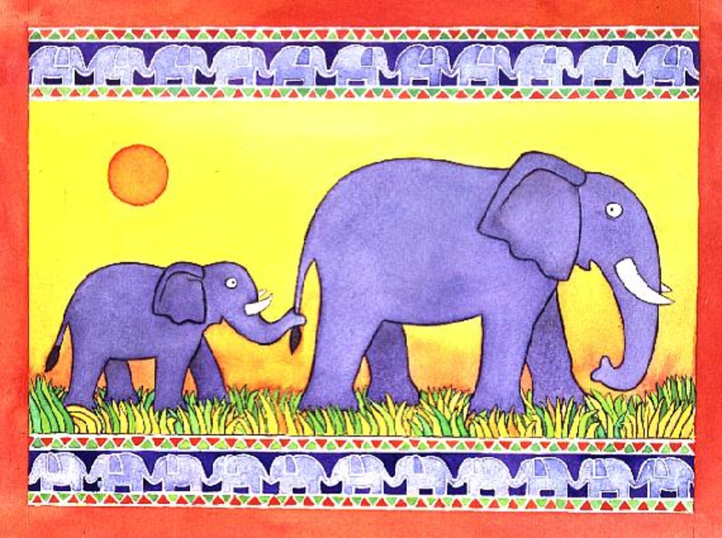 Detail of Elephants by Cathy Baxter