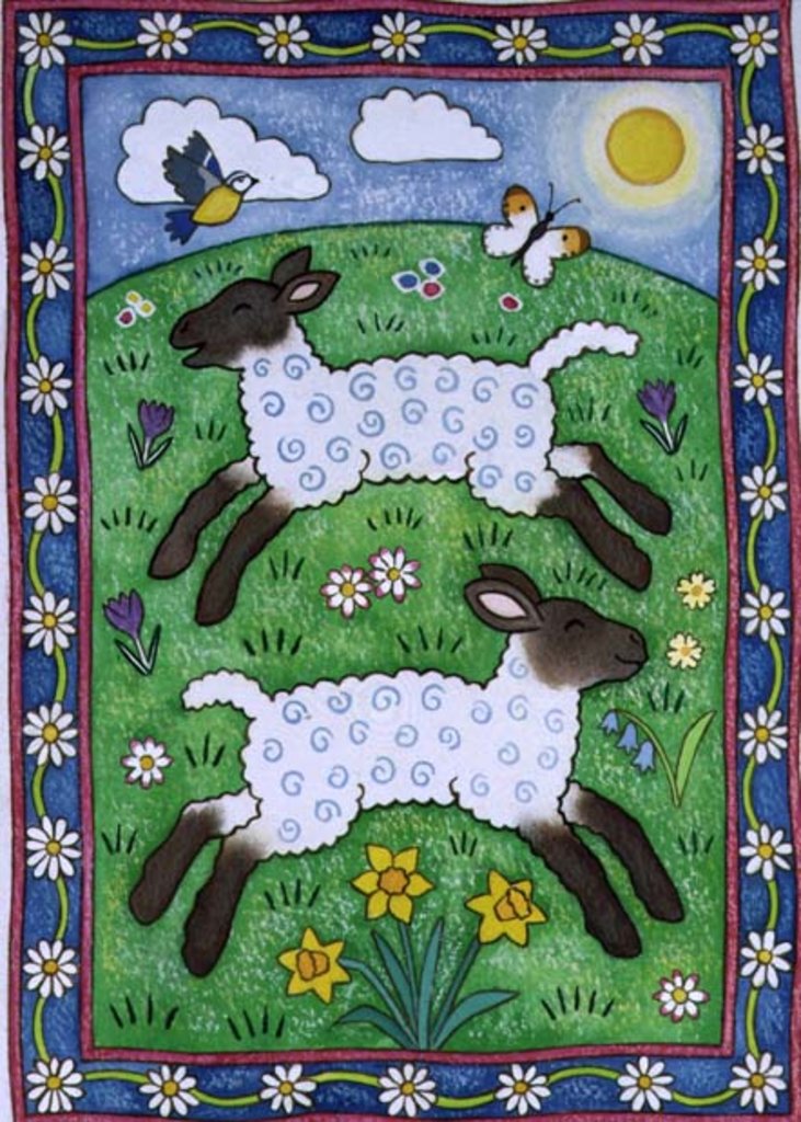 Detail of Bouncy Lambs, 1997 by Cathy Baxter