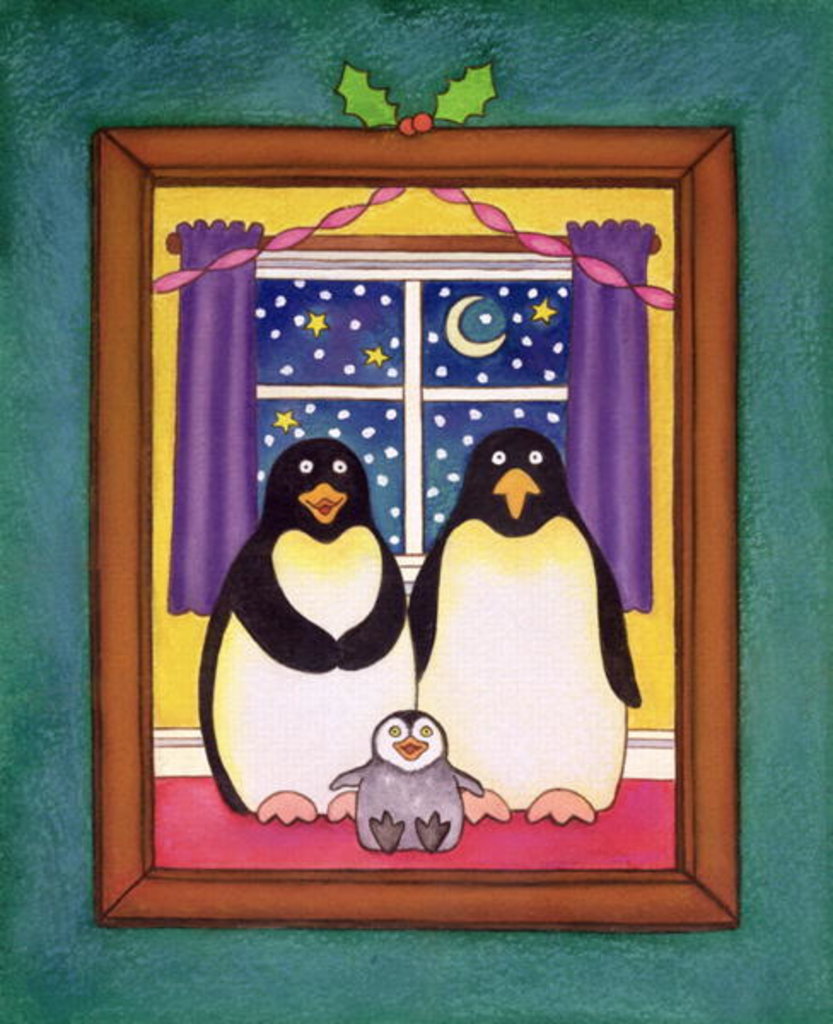 Detail of Penguin Family Christmas, 1997 by Cathy Baxter