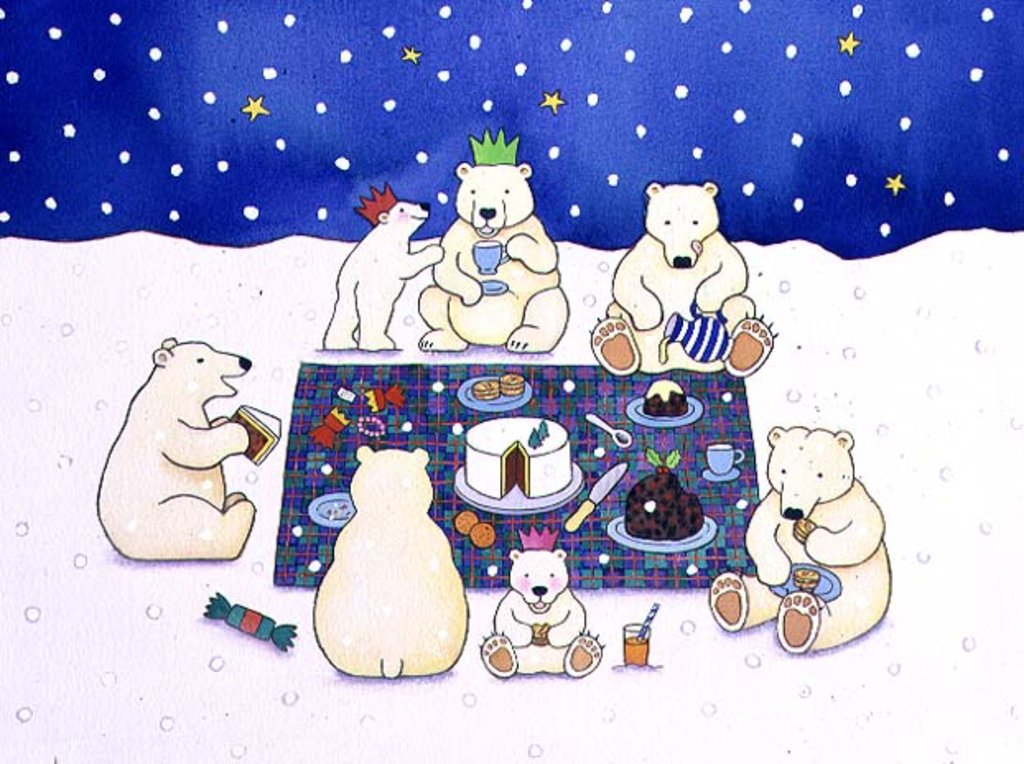 Detail of Polar Bear Picnic, 1997 by Cathy Baxter