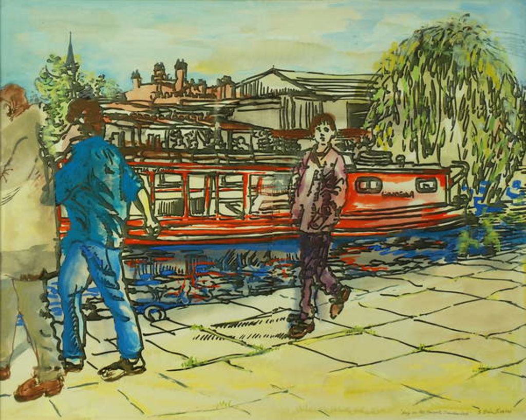 Detail of Boys on the Towpath, Camden Lock by Brenda Brin Booker