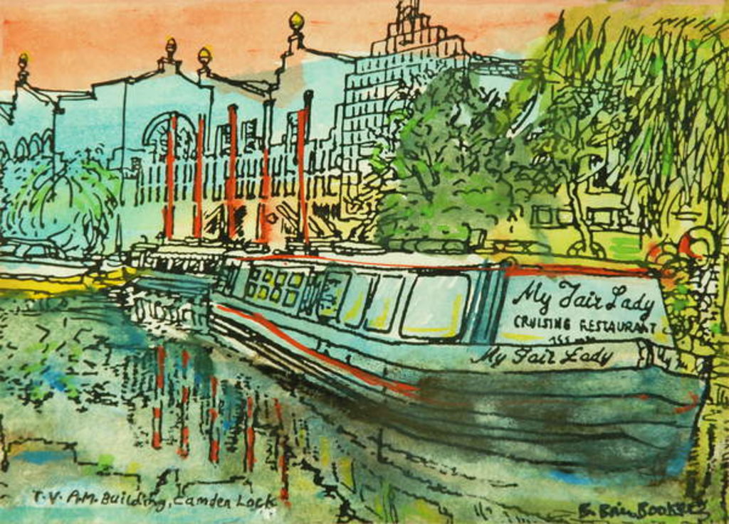 Detail of My Fair Lady on the Regents Canal by Brenda Brin Booker