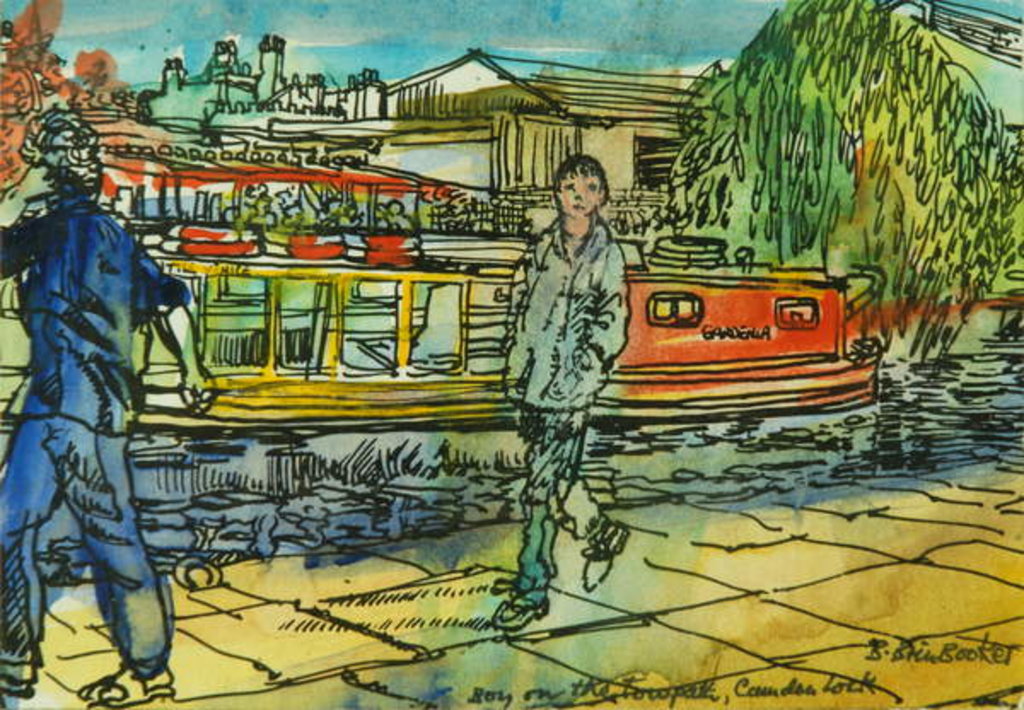 Detail of Boys on the Towpath, Camden Lock by Brenda Brin Booker