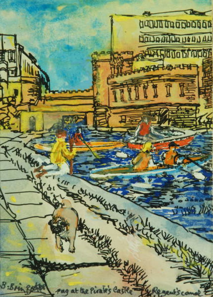 Detail of Pug by the Pirates Castle by Brenda Brin Booker