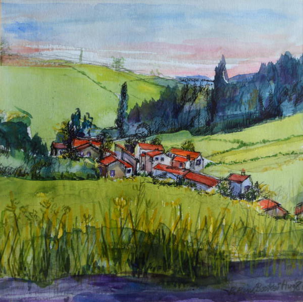 Detail of Village in the Auvergne by Brenda Brin Booker