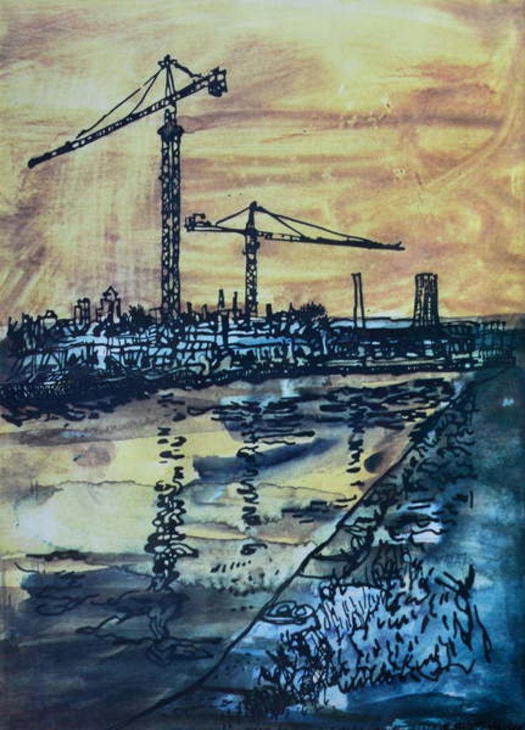 Detail of Cranes by the Canal by Brenda Brin Booker