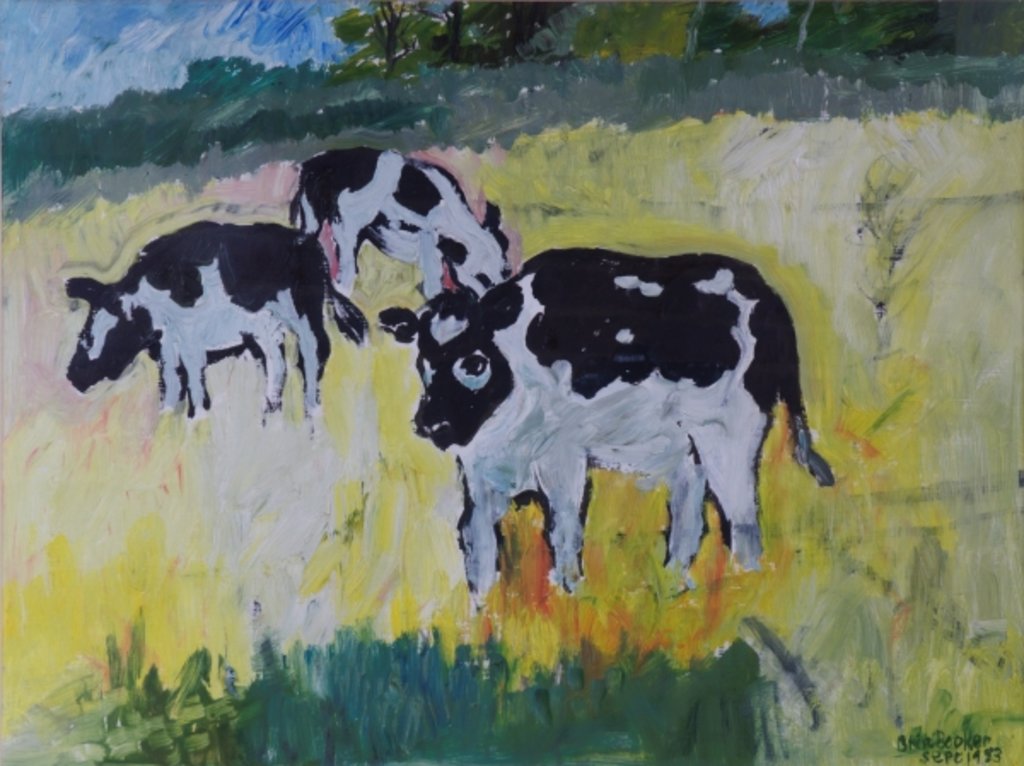 Detail of Young Bullocks in a Meadow, 1982 by Brenda Brin Booker