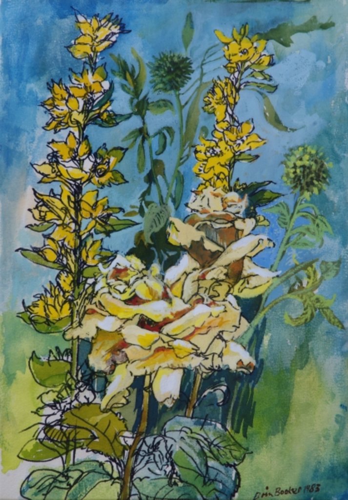 Detail of Yellow Rose and Loosestrife, 1983 by Brenda Brin Booker
