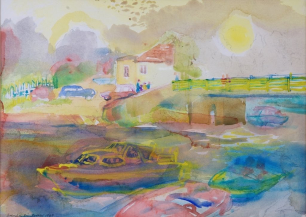 Detail of Village by the River, 1989 by Brenda Brin Booker