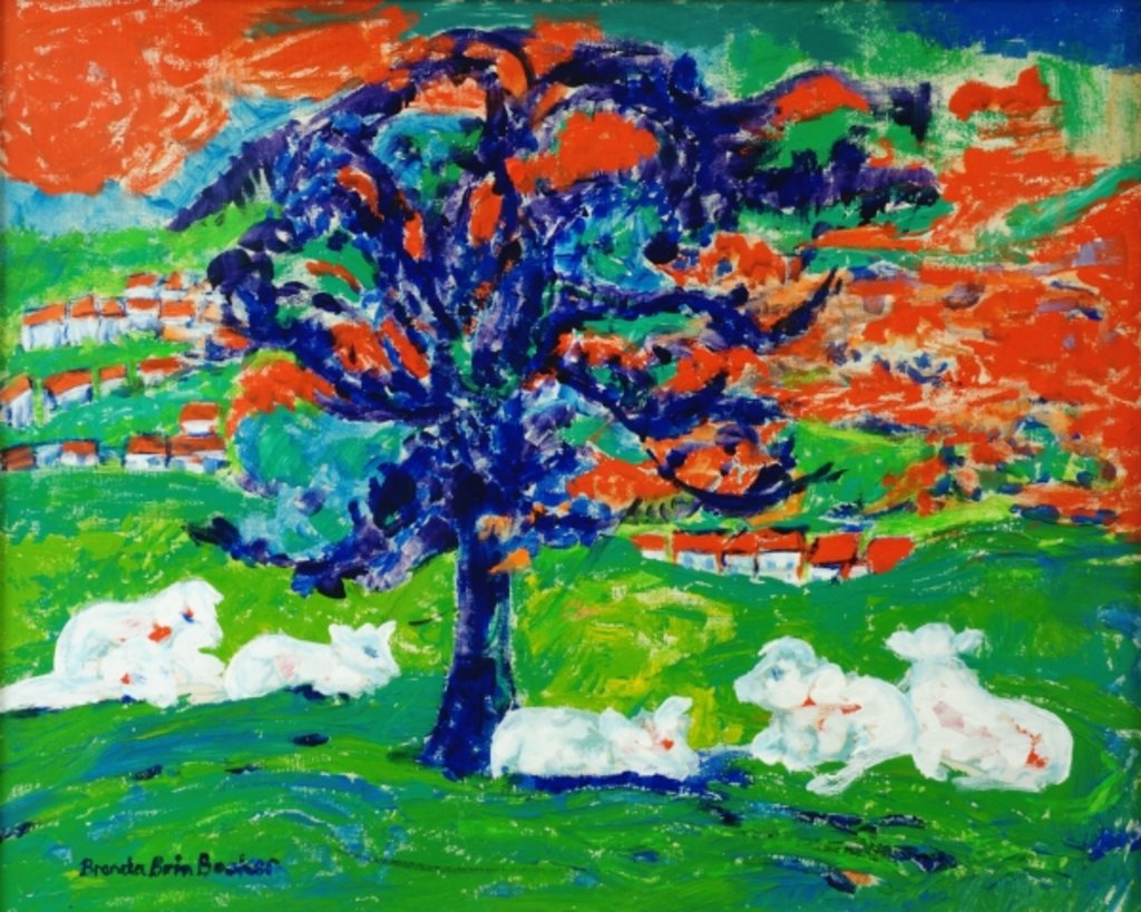 Detail of White Bullocks under a Tree by Brenda Brin Booker