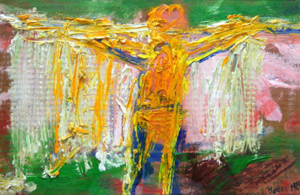 Detail of Hanging Washing on a Green Sky by Brenda Brin Booker