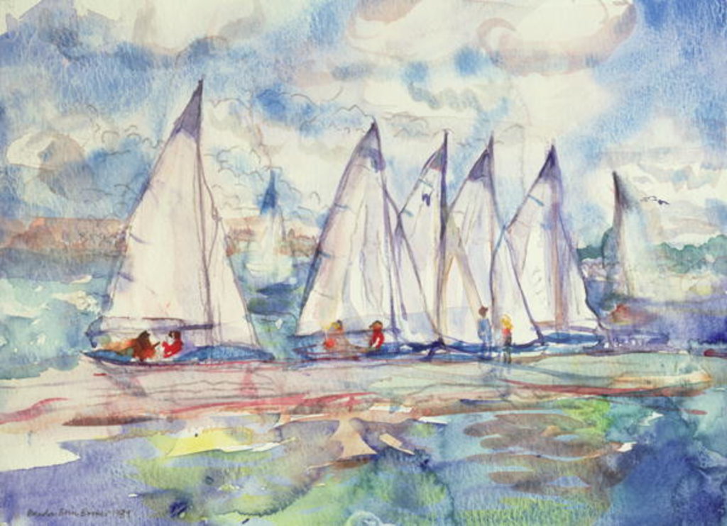 Detail of Blue Sailboats, 1989 by Brenda Brin Booker