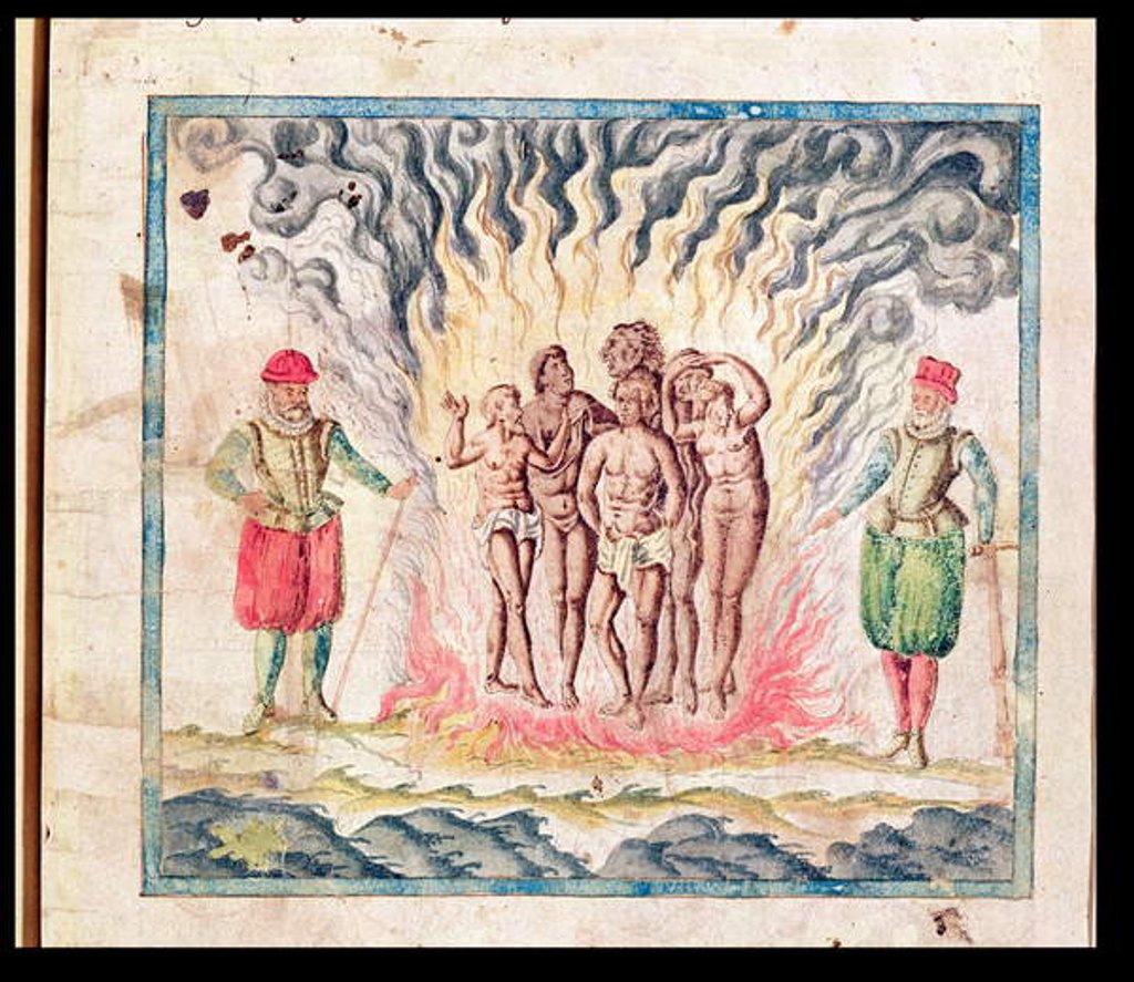 Detail of The Inquisition in New Spain by Samuel de Champlain