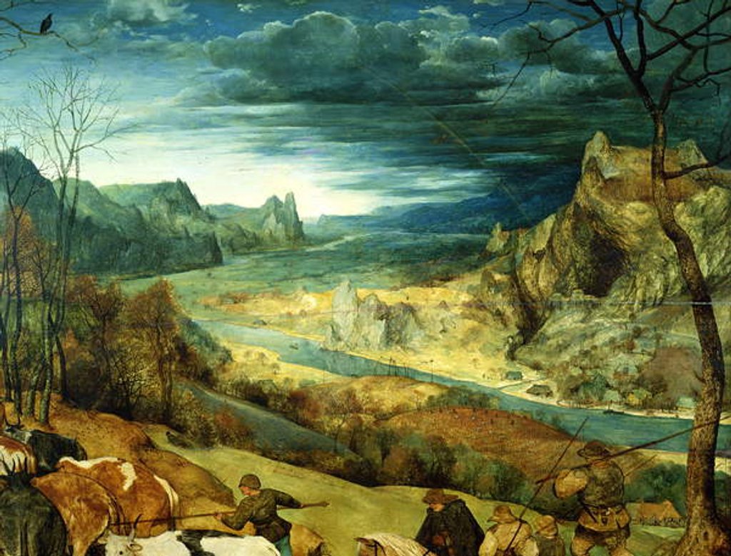 Detail of The Return of the Herd, 1565 by Pieter the Elder Bruegel