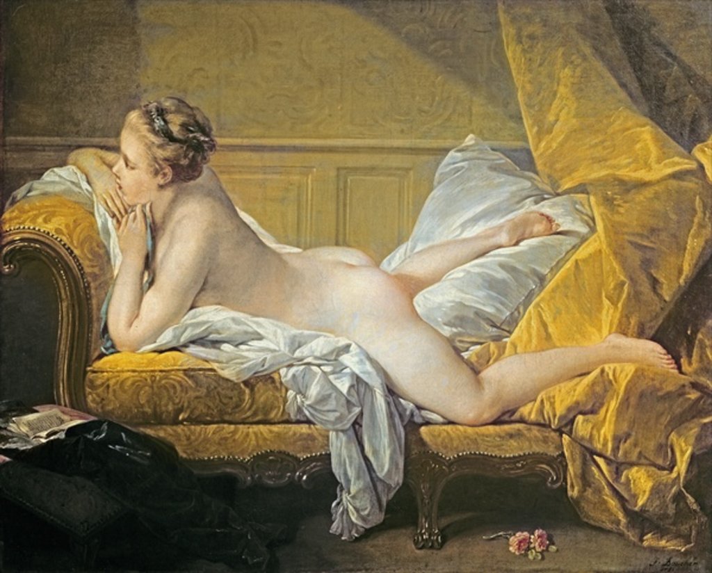 Detail of Reclining Nude by Francois Boucher